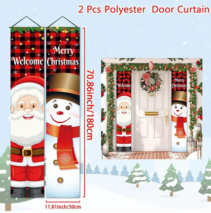Christmas Door Banner - Merry Xmas Hanging Sign | Holiday Party Decoration 2025 - ZOOMNSTORE