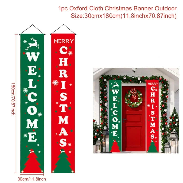 Christmas Door Banner - Merry Xmas Hanging Sign | Holiday Party Decoration 2025 - ZOOMNSTORE