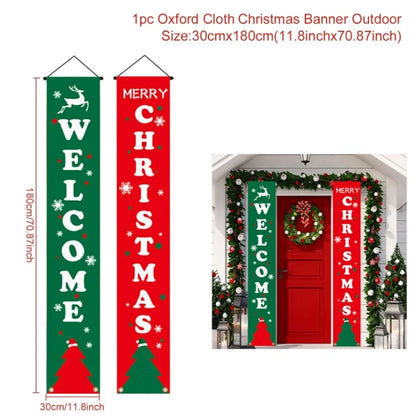 Christmas Door Banner - Merry Xmas Hanging Sign | Holiday Party Decoration 2025 - ZOOMNSTORE