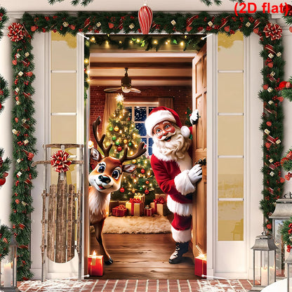 Christmas Door Banner – Santa Claus Flag Holiday Door Decoration for Home - ZOOMNSTORE