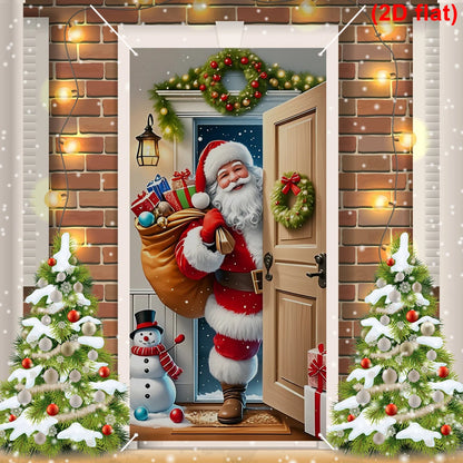 Christmas Door Banner – Santa Claus Flag Holiday Door Decoration for Home - ZOOMNSTORE