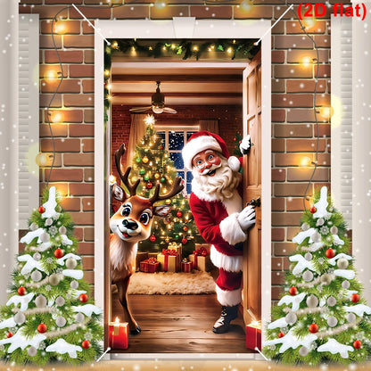 Christmas Door Banner – Santa Claus Flag Holiday Door Decoration for Home - ZOOMNSTORE