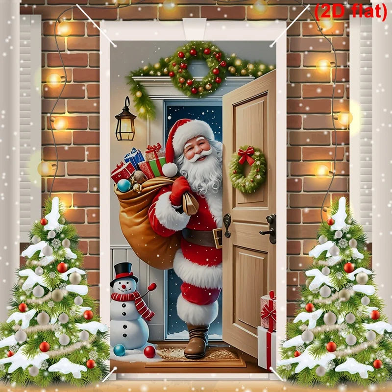 Christmas Door Banner – Santa Claus Flag Holiday Door Decoration for Home - ZOOMNSTORE
