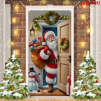 Christmas Door Banner – Santa Claus Flag Holiday Door Decoration for Home - ZOOMNSTORE