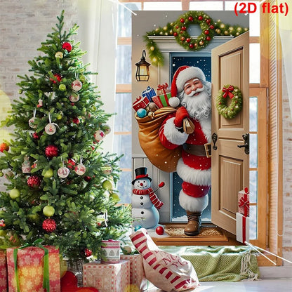 Christmas Door Banner – Santa Claus Flag Holiday Door Decoration for Home - ZOOMNSTORE