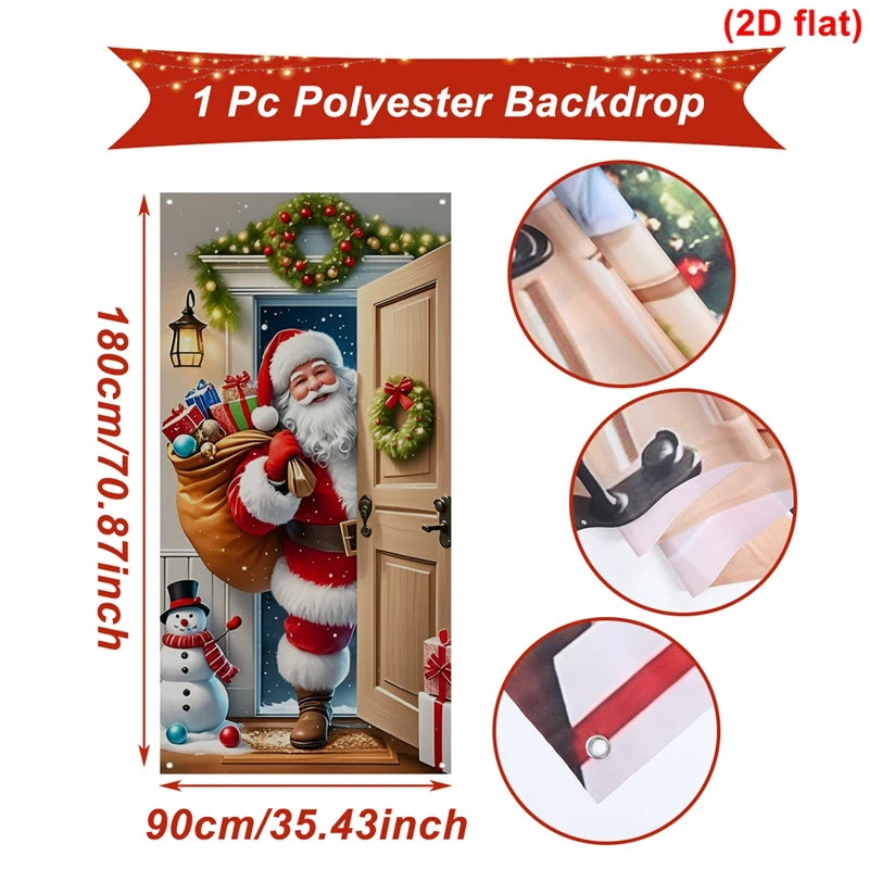 Christmas Door Banner – Santa Claus Flag Holiday Door Decoration for Home - ZOOMNSTORE