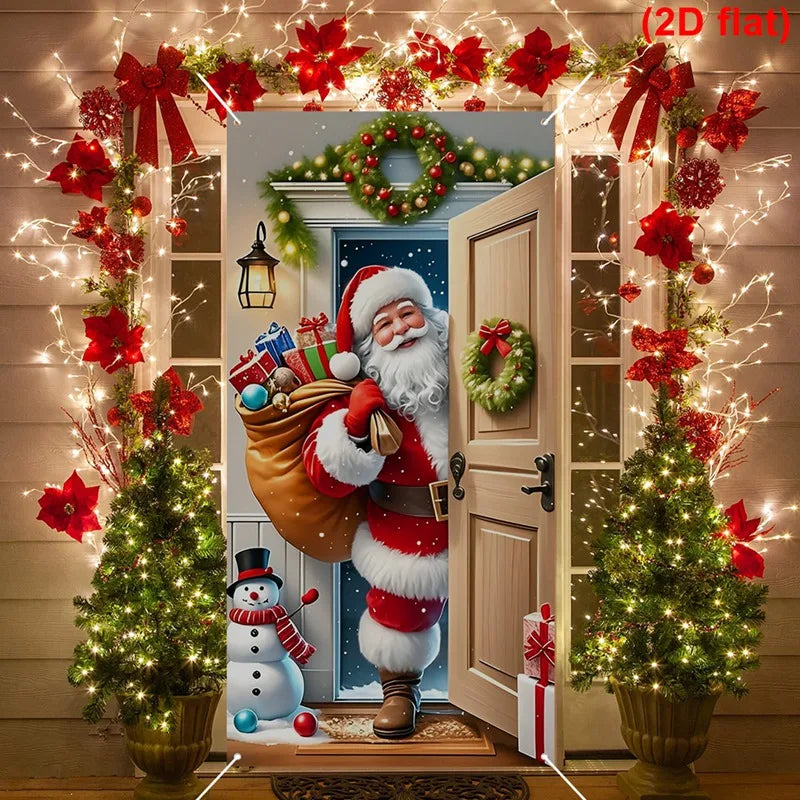 Christmas Door Banner – Santa Claus Flag Holiday Door Decoration for Home - ZOOMNSTORE