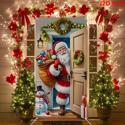Christmas Door Banner – Santa Claus Flag Holiday Door Decoration for Home - ZOOMNSTORE