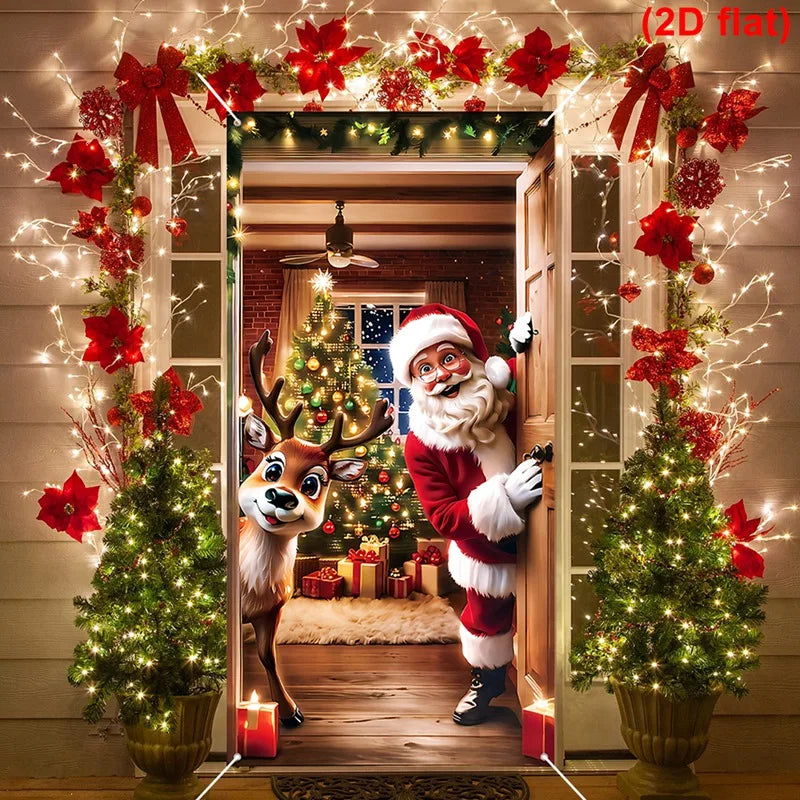Christmas Door Banner – Santa Claus Flag Holiday Door Decoration for Home - ZOOMNSTORE