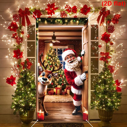 Christmas Door Banner – Santa Claus Flag Holiday Door Decoration for Home - ZOOMNSTORE