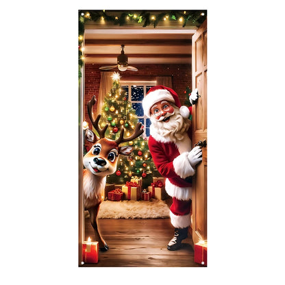 Christmas Door Banner – Santa Claus Flag Holiday Door Decoration for Home - ZOOMNSTORE