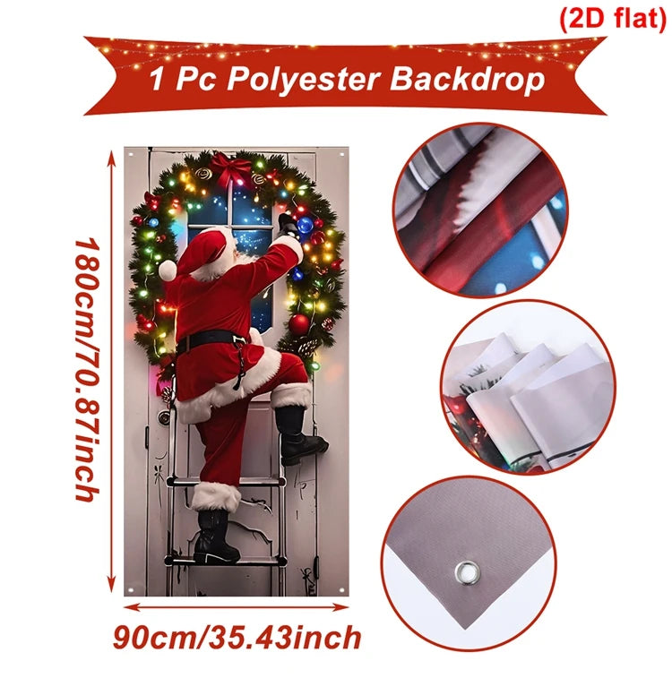 Christmas Door Banner – Santa Claus Flag Holiday Door Decoration for Home - ZOOMNSTORE