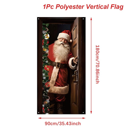 Christmas Door Banner – Santa Claus Flag Holiday Door Decoration for Home - ZOOMNSTORE