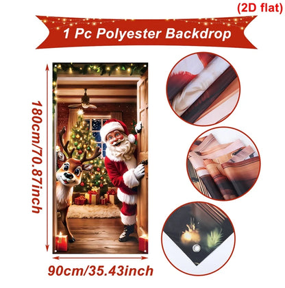 Christmas Door Banner – Santa Claus Flag Holiday Door Decoration for Home - ZOOMNSTORE