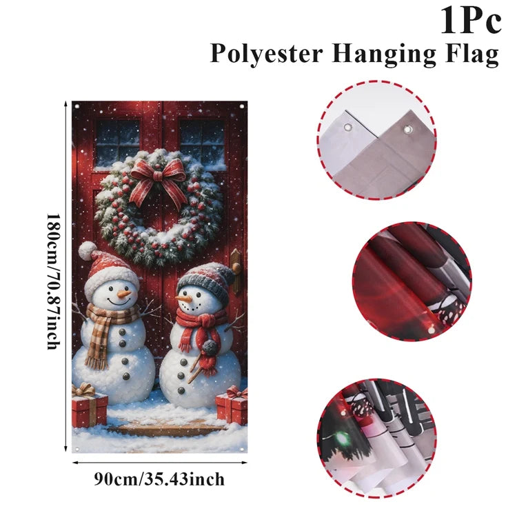 Christmas Door Banner – Santa Claus Flag Holiday Door Decoration for Home - ZOOMNSTORE
