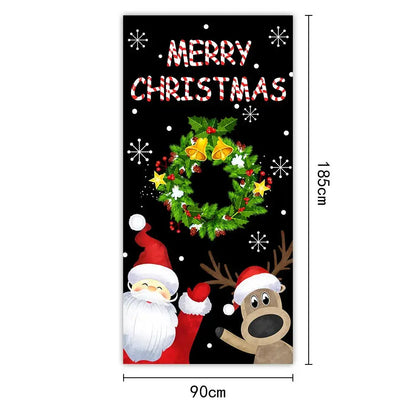 Christmas Door Cover - Santa Claus Curtain 185x90cm | Festive Holiday Decor - ZOOMNSTORE