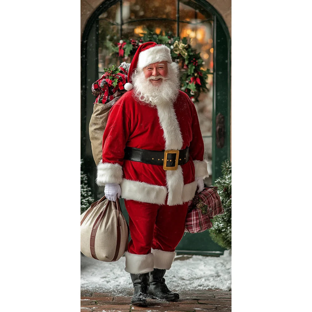 Christmas Door Cover - Santa Claus Curtain 185x90cm | Festive Holiday Decor - ZOOMNSTORE