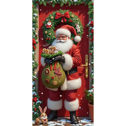 Christmas Door Cover - Santa Claus Curtain 185x90cm | Festive Holiday Decor - ZOOMNSTORE