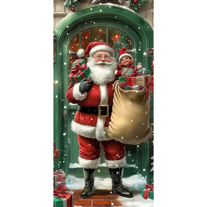 Christmas Door Cover - Santa Claus Curtain 185x90cm | Festive Holiday Decor - ZOOMNSTORE