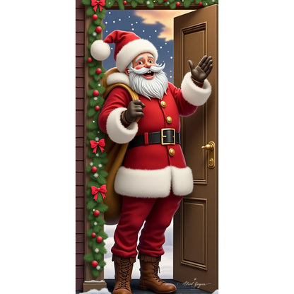 Christmas Door Cover - Santa Claus Curtain 185x90cm | Festive Holiday Decor - ZOOMNSTORE