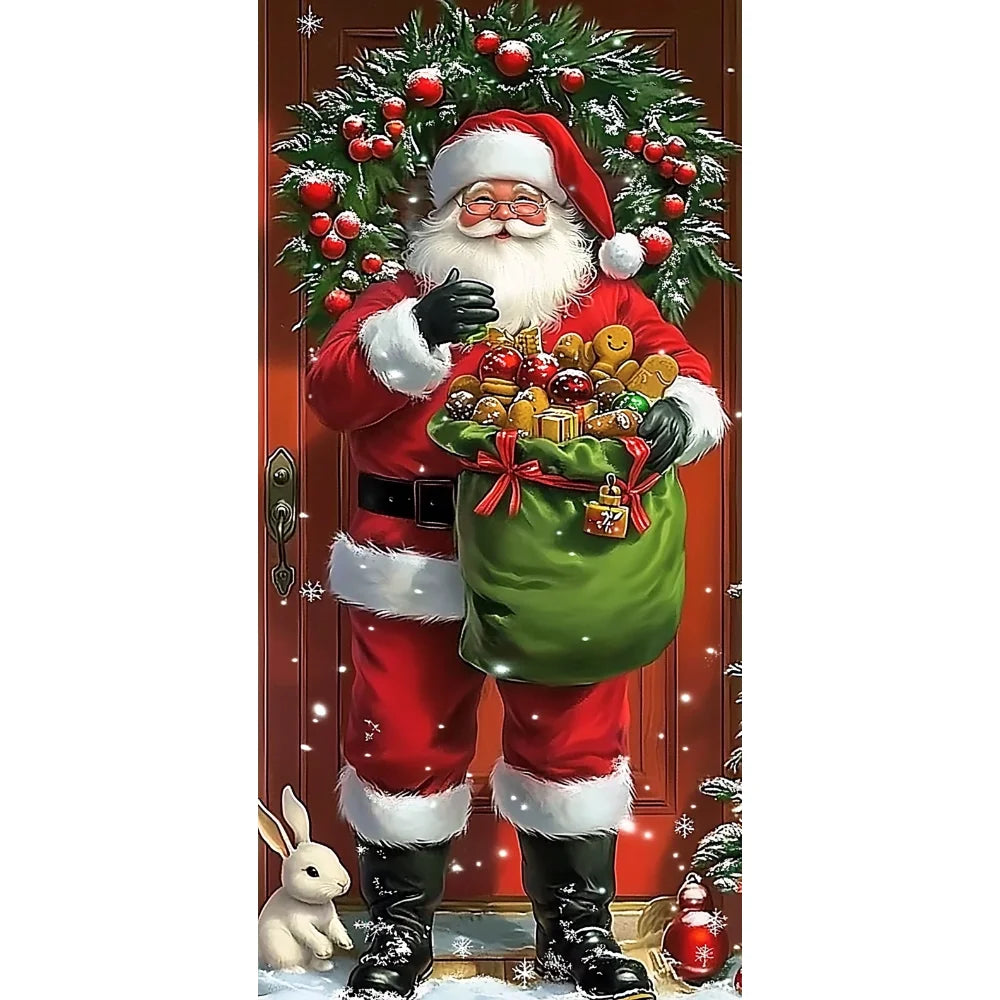 Christmas Door Cover - Santa Claus Curtain 185x90cm | Festive Holiday Decor - ZOOMNSTORE