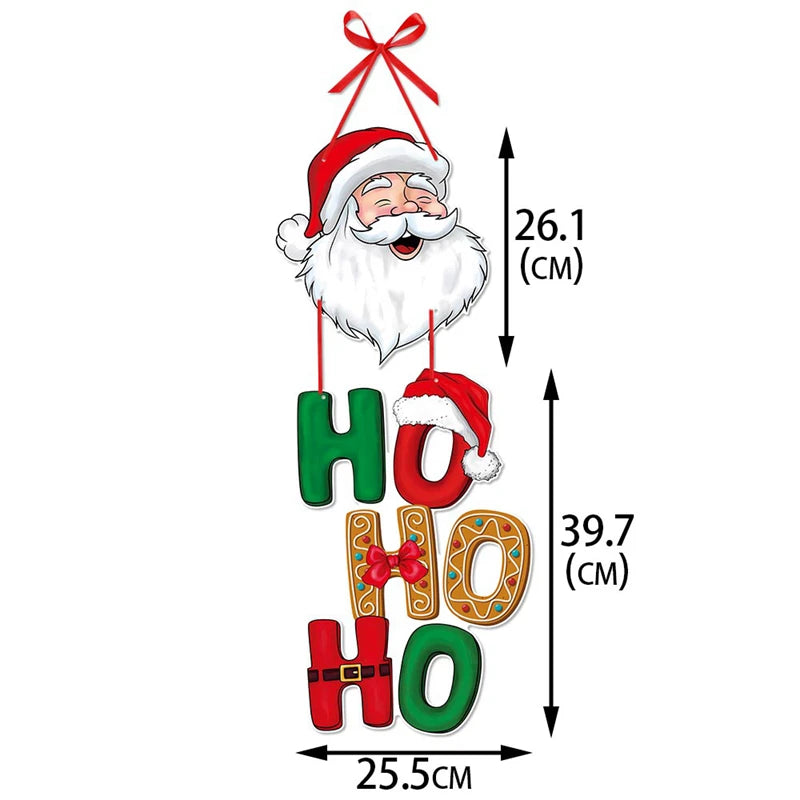 Christmas Door Hanger - Santa Claus Snowman Holiday Ornament for Home Decor - ZOOMNSTORE
