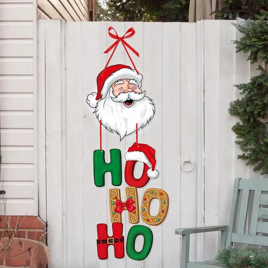 Christmas Door Hanger - Santa Claus Snowman Holiday Ornament for Home Decor - ZOOMNSTORE