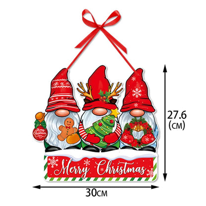 Christmas Door Hanger - Santa Claus Snowman Holiday Ornament for Home Decor - ZOOMNSTORE
