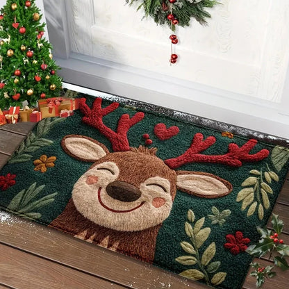 Christmas Door Mat – Outdoor Santa Claus & Gingerbread Man Holiday Welcome Rug - ZOOMNSTORE