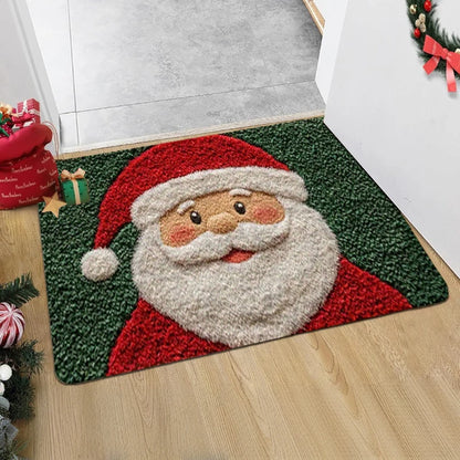 Christmas Door Mat – Outdoor Santa Claus & Gingerbread Man Holiday Welcome Rug - ZOOMNSTORE