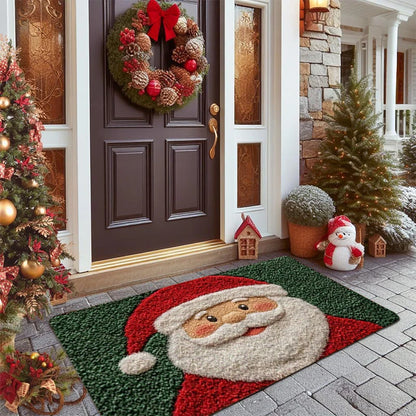 Christmas Door Mat – Outdoor Santa Claus & Gingerbread Man Holiday Welcome Rug - ZOOMNSTORE