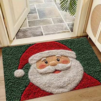 Christmas Door Mat – Outdoor Santa Claus & Gingerbread Man Holiday Welcome Rug - ZOOMNSTORE