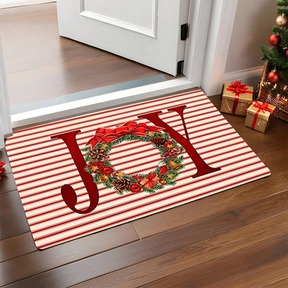 Christmas Door Mat – Outdoor Santa Claus & Gingerbread Man Holiday Welcome Rug - ZOOMNSTORE
