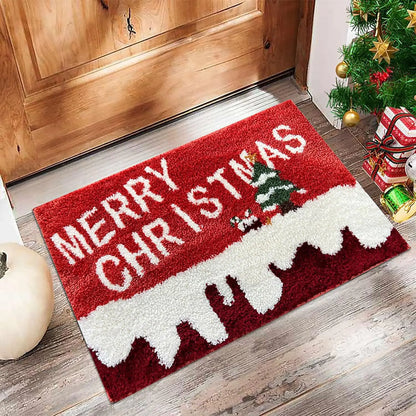 Christmas Door Mat – Outdoor Santa Claus & Gingerbread Man Holiday Welcome Rug - ZOOMNSTORE