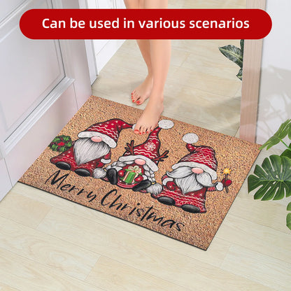 Christmas Dwarf Door Mat - Santa Claus Holiday Floor Mat for IndoorOutdoor Use - ZOOMNSTORE