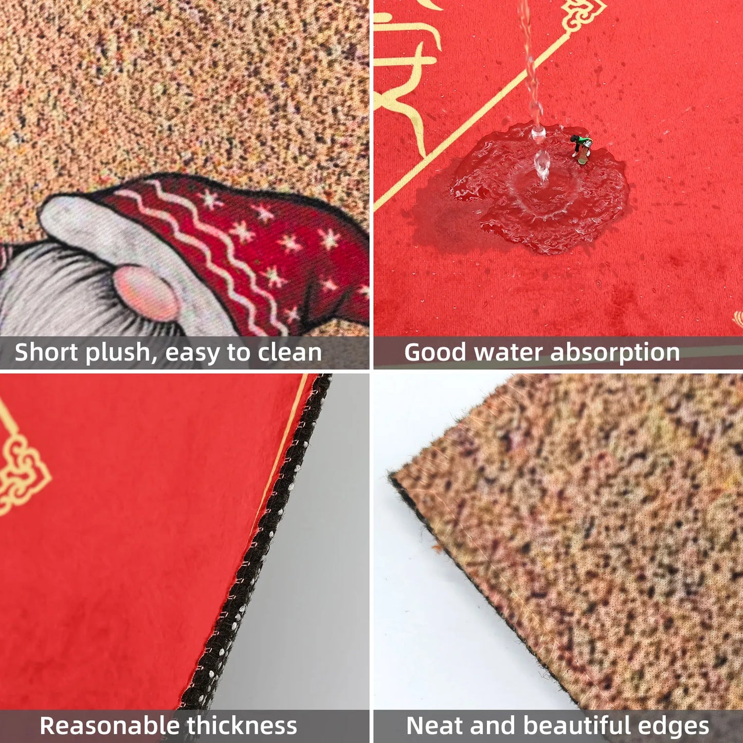 Christmas Dwarf Door Mat - Santa Claus Holiday Floor Mat for IndoorOutdoor Use - ZOOMNSTORE