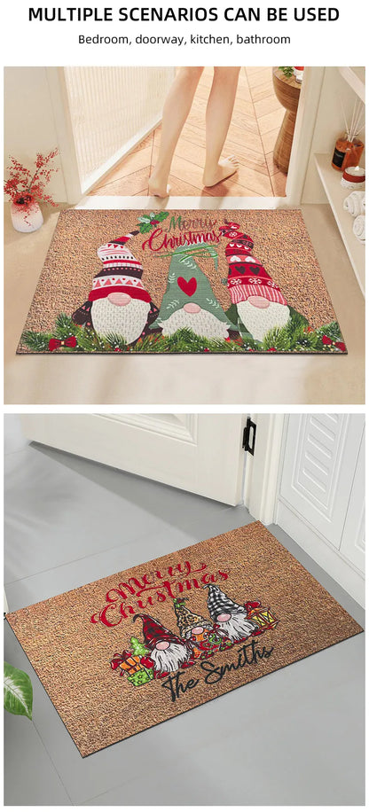 Christmas Dwarf Door Mat - Santa Claus Holiday Floor Mat for IndoorOutdoor Use - ZOOMNSTORE