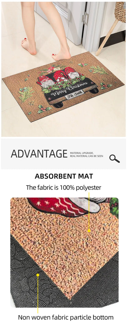 Christmas Dwarf Door Mat - Santa Claus Holiday Floor Mat for IndoorOutdoor Use - ZOOMNSTORE