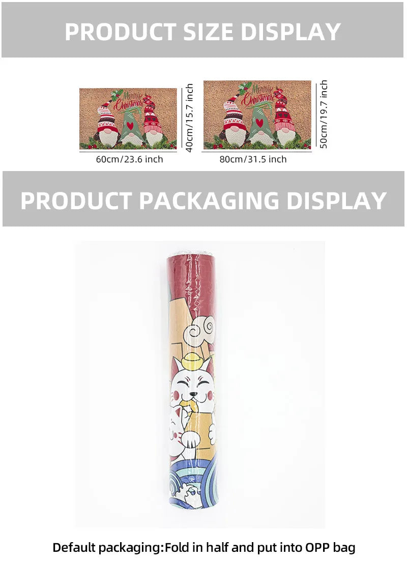 Christmas Dwarf Door Mat - Santa Claus Holiday Floor Mat for IndoorOutdoor Use - ZOOMNSTORE