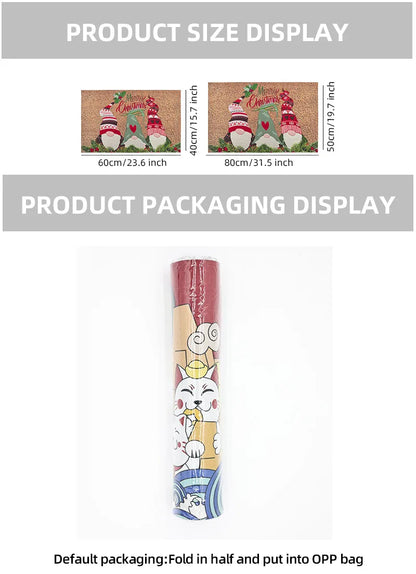 Christmas Dwarf Door Mat - Santa Claus Holiday Floor Mat for IndoorOutdoor Use - ZOOMNSTORE