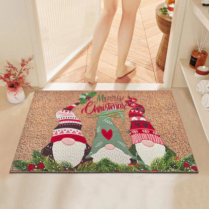 Christmas Dwarf Door Mat - Santa Claus Holiday Floor Mat for IndoorOutdoor Use - ZOOMNSTORE