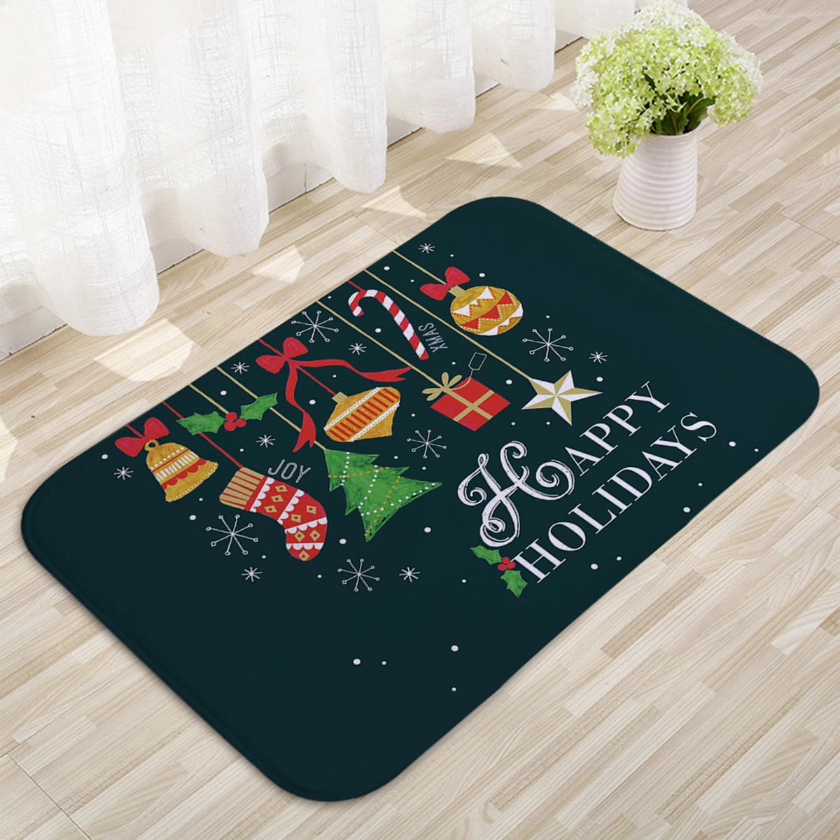 Christmas Door Mat - Santa Claus Outdoor Holiday Carpet | Festive Welcome Mat, Non Slip Rug - ZOOMNSTORE