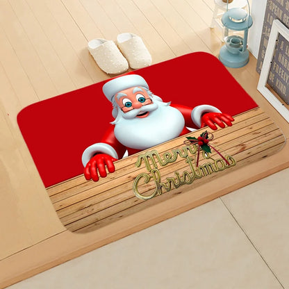 Christmas Door Mat - Santa Claus Outdoor Holiday Carpet | Festive Welcome Mat, Non Slip Rug - ZOOMNSTORE