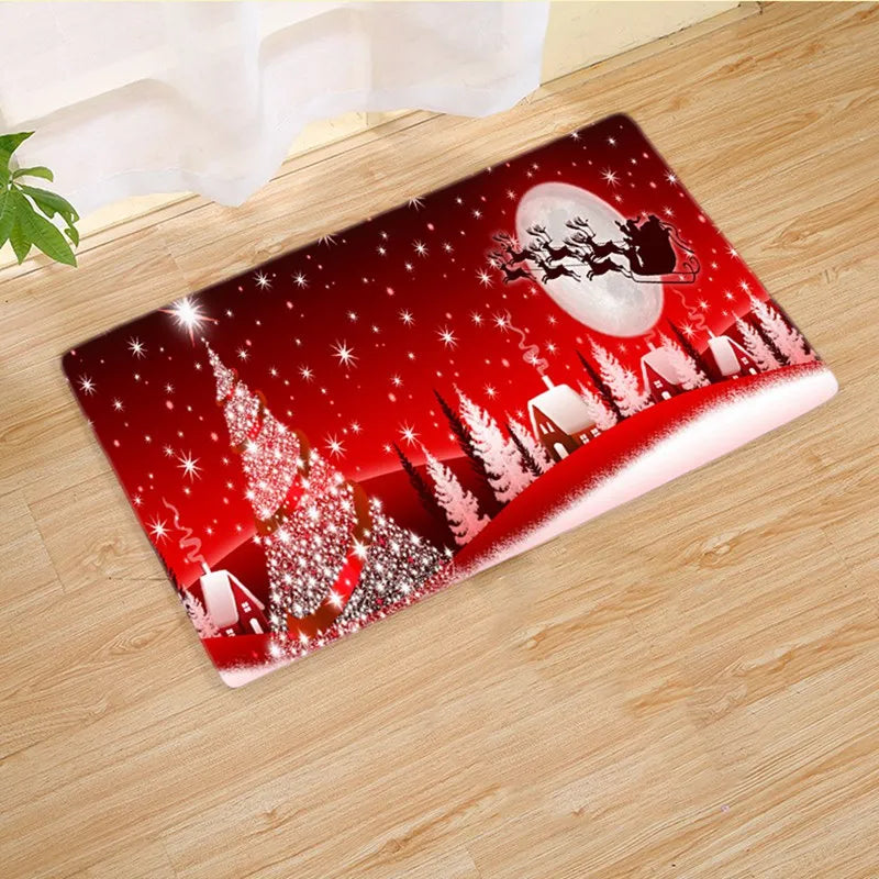 Christmas Door Mat - Santa Claus Outdoor Holiday Carpet | Festive Welcome Mat, Non Slip Rug - ZOOMNSTORE