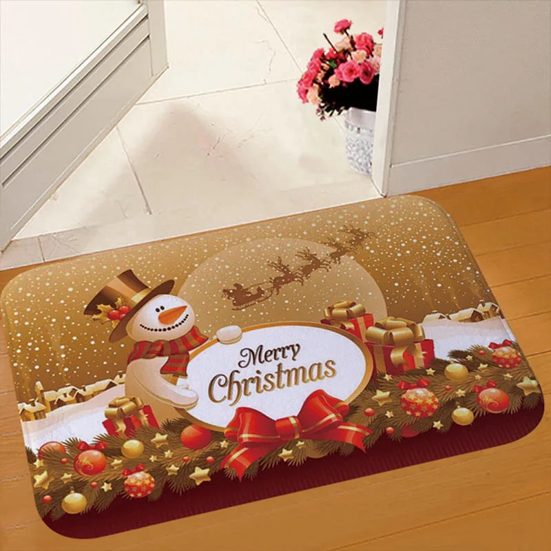 Christmas Door Mat - Santa Claus Outdoor Holiday Carpet | Festive Welcome Mat, Non Slip Rug - ZOOMNSTORE