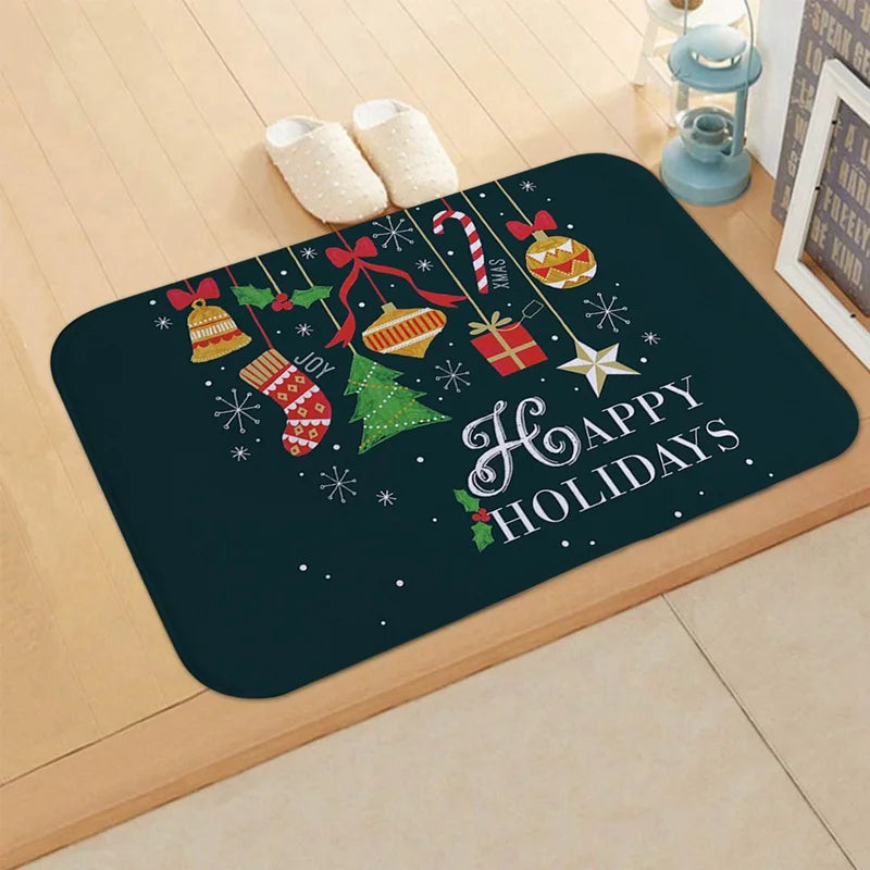 Christmas Door Mat - Santa Claus Outdoor Holiday Carpet | Festive Welcome Mat, Non Slip Rug - ZOOMNSTORE