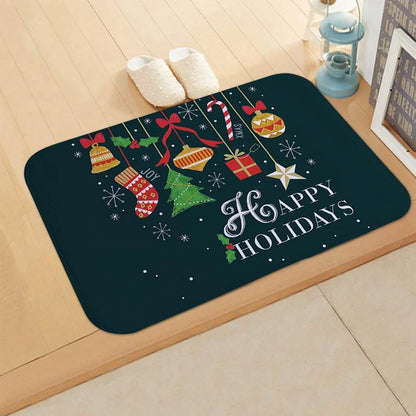 Christmas Door Mat - Santa Claus Outdoor Holiday Carpet | Festive Welcome Mat, Non Slip Rug - ZOOMNSTORE