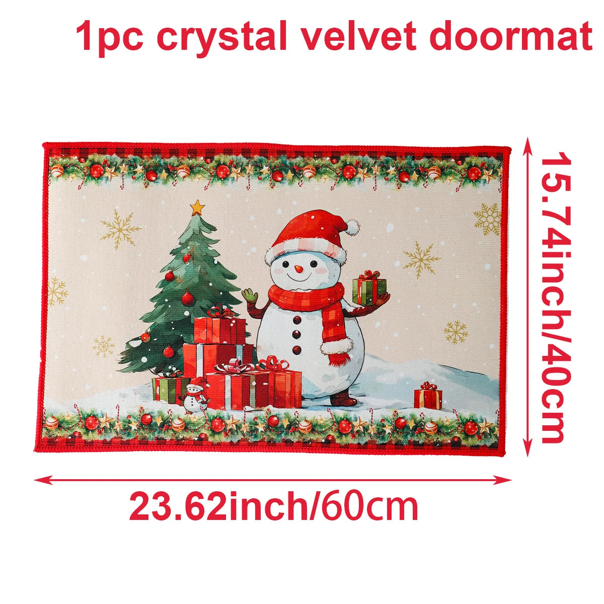 Christmas Door Mat - Santa Claus Outdoor Holiday Carpet | Festive Welcome Mat, Non Slip Rug - ZOOMNSTORE