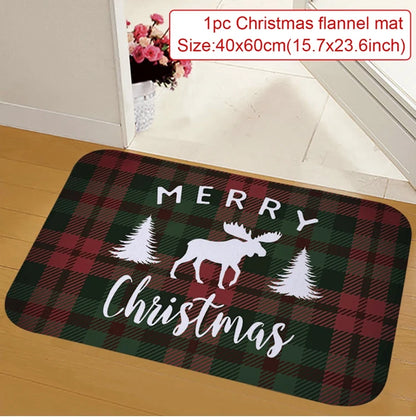 Christmas Door Mat - Santa Claus Outdoor Holiday Carpet | Festive Welcome Mat, Non Slip Rug - ZOOMNSTORE