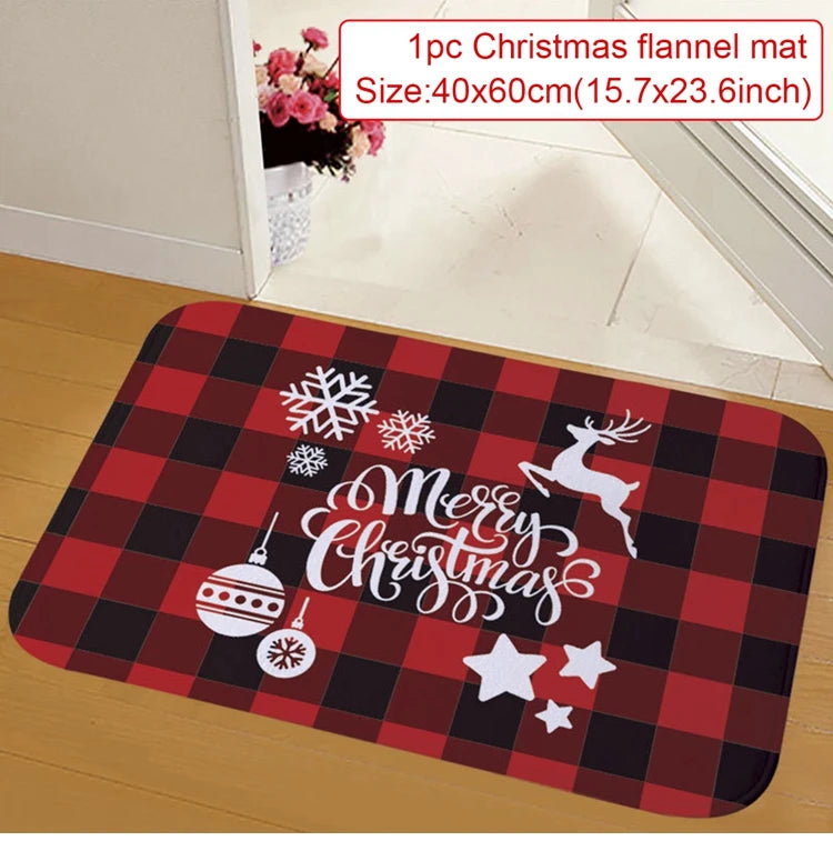 Christmas Door Mat - Santa Claus Outdoor Holiday Carpet | Festive Welcome Mat, Non Slip Rug - ZOOMNSTORE